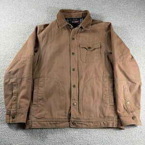 Alesbury Flannel Lined Corduroy Collar Chore Jacket Brown Men’s Size Medium